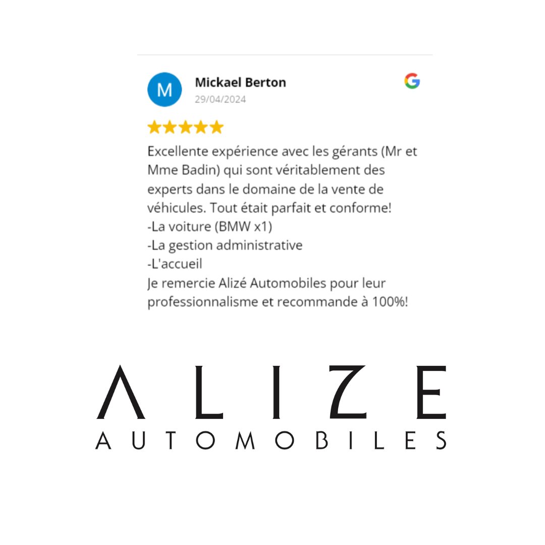Alizeauto's tweet photo. Une belle #bmwX1  vendue à un client habitant à des centaines de kms de chez #alizeautomobiles .

Notre différence par rapport aux #VO de Le Centrale?
👍des échanges transparents en amont
🚗 1 véhicule préparé dans les règles
👍0 effet déceptif en arrivant
🤩 1 client satifsait https://t.co/2LMqLR0DKV