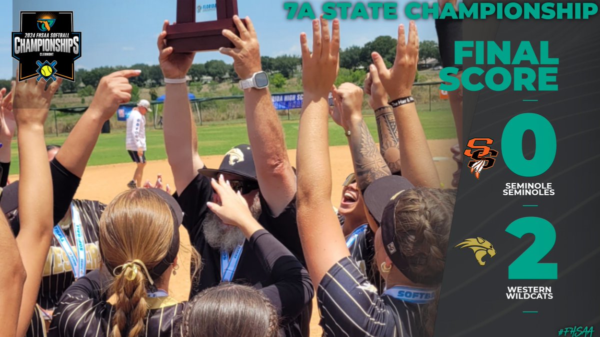 FHSAA (@fhsaa) on Twitter photo ๐ฅ๐๐ฅ2024 #FHSAA Softball #StateChampionships
Class 7A State Championship:
FINAL: <a href="/SHS_Sanford/">Seminole High School</a> 0, <a href="/WHSWildcats_Ath/">Western Wildcats Athletics</a> 2
The Western Wildcats are your #FHSAA Class 7A State Champs! ๐ฅ๐๐ฅ2024 #FHSAA Softball #StateChampionships
Class 7A State Championship:
FINAL: <a href="/SHS_Sanford/">Seminole High School</a> 0, <a href="/WHSWildcats_Ath/">Western Wildcats Athletics</a> 2
The Western Wildcats are your #FHSAA Class 7A State Champs!