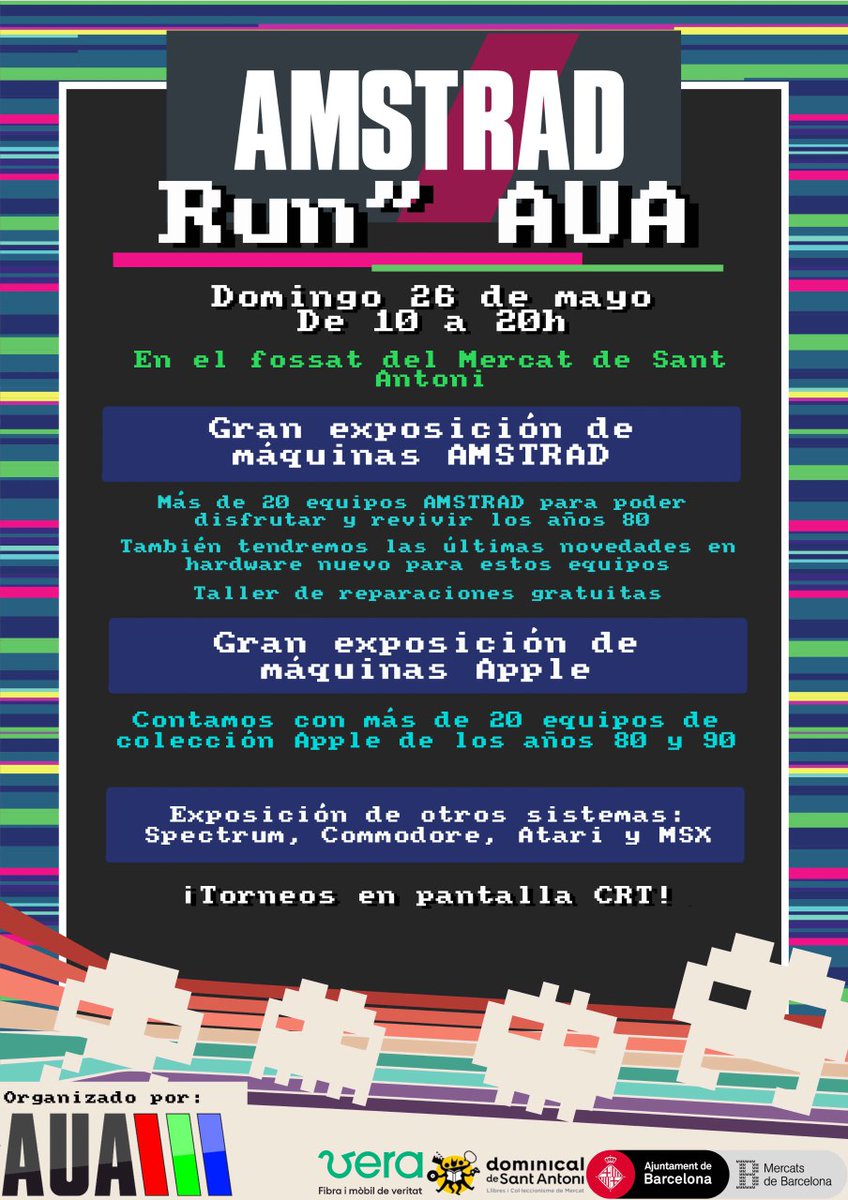 Recordad que mañana domingo 26 nos vemos en la Run' AUA.

En el fossat del Mercat de Sant Antoni de Barcelona.