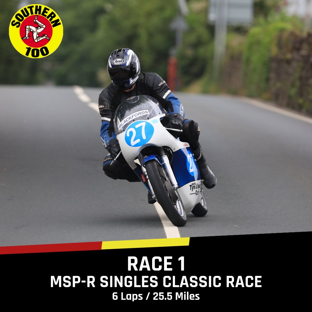 Roads around the Colas Billown Circuit are now closed and it is time to go racing! First up is the MSP-R Singles Classic Race which contains two classes: 🏁 Class 1 - 175cc to 250cc (Green Plates) 🏁 Class 2 - 251cc to 350cc (Blue Plates) View the grid > i.mtr.cool/hqospfhkyt