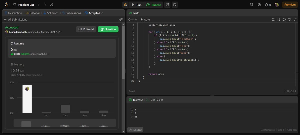 ArghadeepNath's tweet image. #day159 of #1001daysofcode

Today I did a Medium POTD and few more on Leetcode.

412. Fizz Buzz

#dsa #python #cpp #coding #leetcode #gfg #java #daily #programming #100DaysOfCode #100daysofcodechallenge