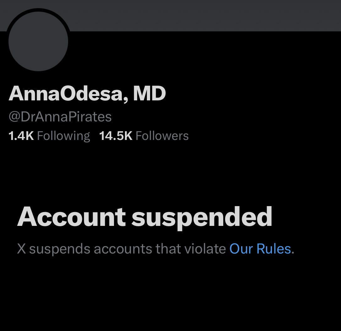 Once again the favortism on this platform shows! Our @DrAnnaPirates is suspended to calling people out that were harassing her, yet they arent violating TOS , yet Anna gets suspended! Us girls get death threats, r@pe threats, harassment and nothing is being done! The moment we