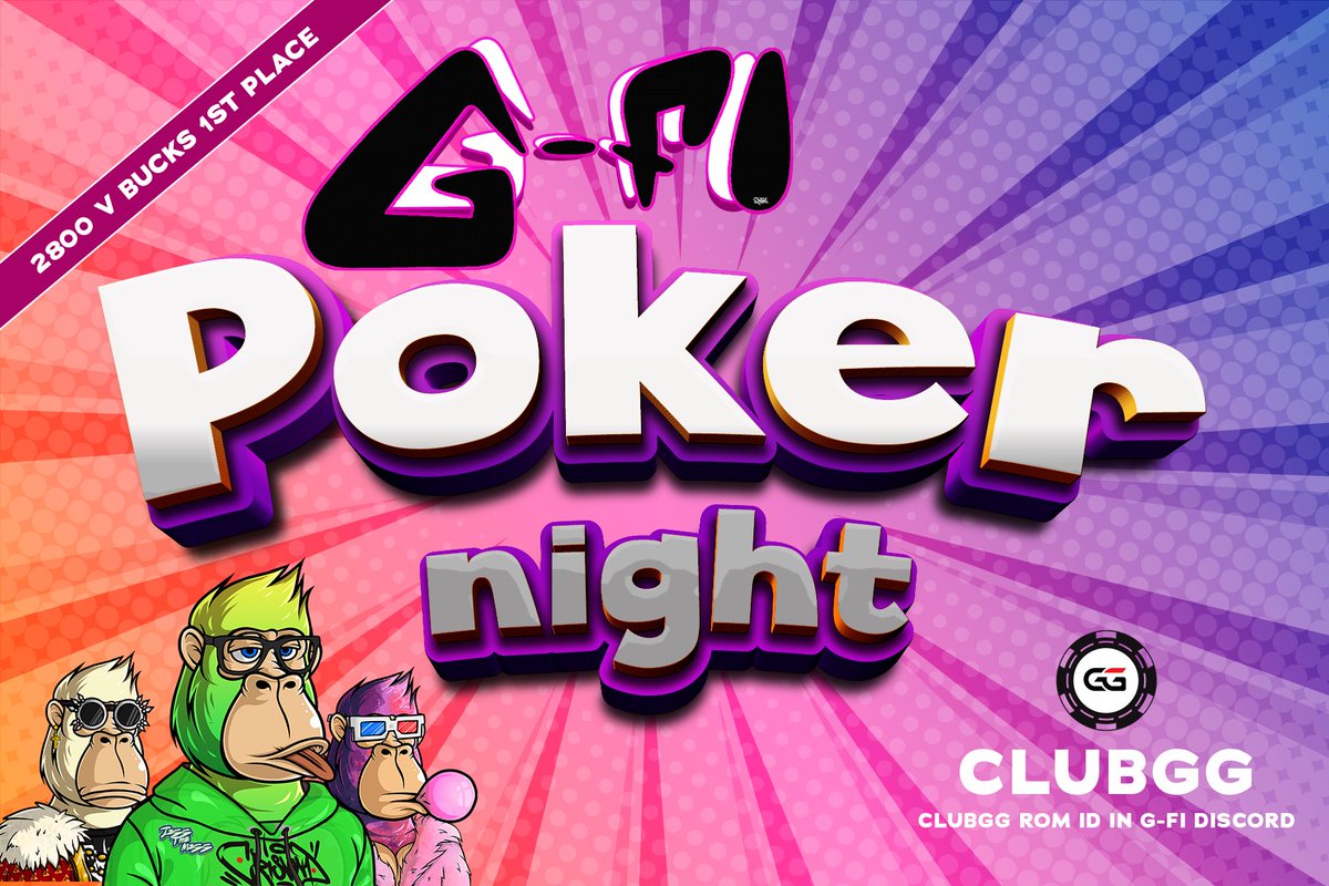 G_Fi_Official's tweet photo. 📷G-FI Poker Night! 📷 
📷Time: Saturday 25 May @ 8 PM EST 
📷Join : Details in Discord  
📷ClubGG App  
📷Surprise Prizes for Participants! 

Don't miss out on the fun and the chance to win some great prizes. See you at the tables!  #poker #GFI https://t.co/Fk6NWPmdPv https://t.co/E79tcqv349