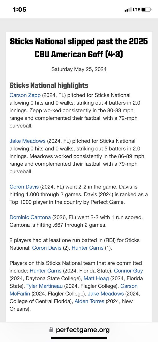 <a href="/jakemeadows_3/">Jake Meadows</a> carving Zepp pounding the zone big triple for <a href="/hunter_carns/">Hunter Carns</a> 2 more hits for <a href="/ron13davis/">Coron “Ron” Davis</a> and <a href="/CantonaDominic/">Dominic Cantona</a>