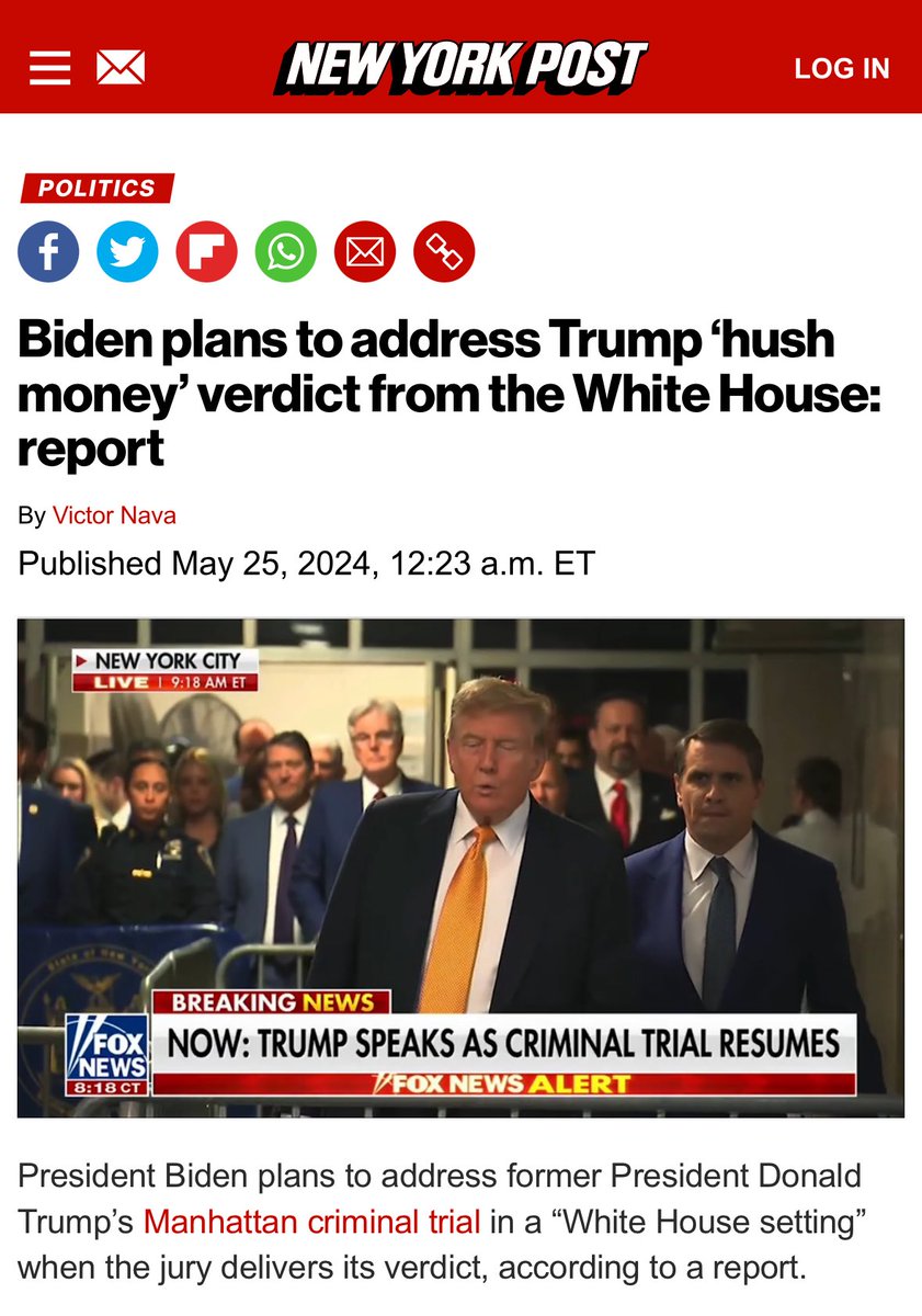 I was promised that it wasn’t political?

Yet the lawfare verdict will be hailed from the Oval Office as a “victory” for the justice system?

“See! The system worked!” 🤡🤡

🐴 💩

The system has already failed