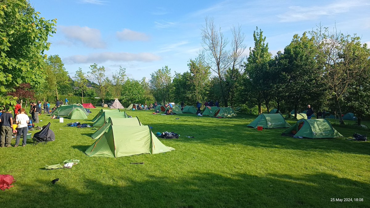 Campsite 2 after day 1 of walking of #SilverDofEQual24 is complete. All in good spirits and enjoying the evening sunshine. @BablakeSchool @badgerdofe  @KHVIIISchool @DofECentral