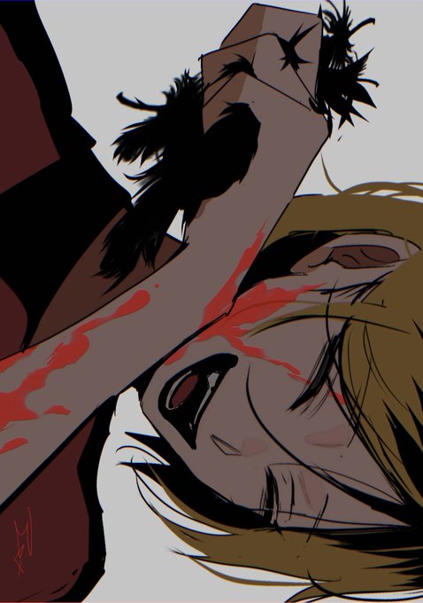 「blood on face holding」 illustration images(Latest)