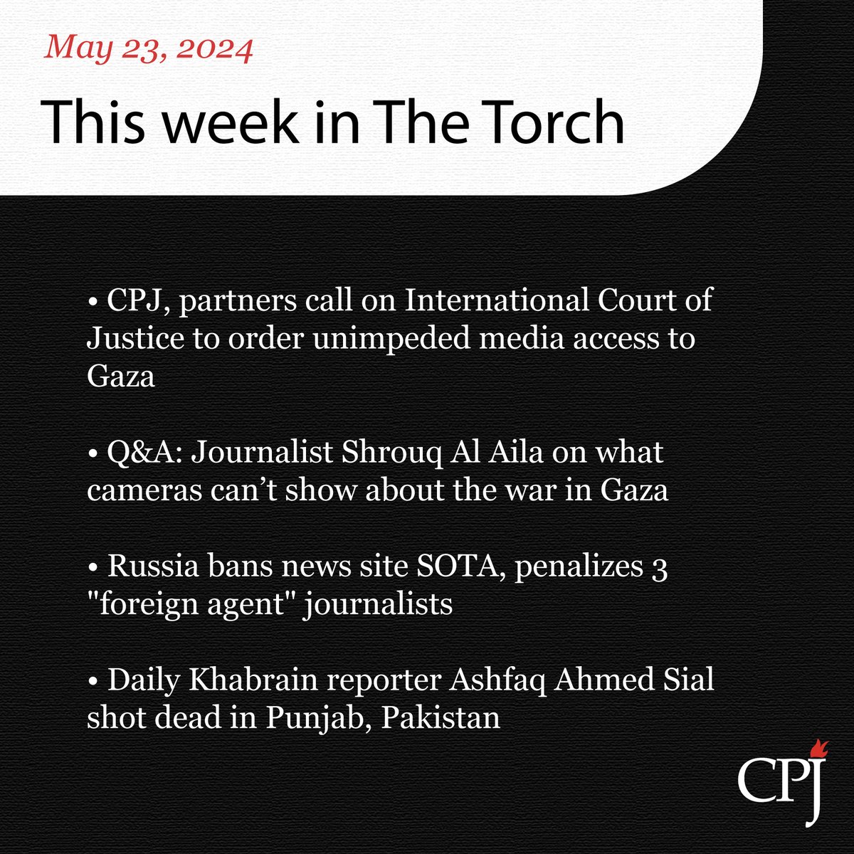 Read The Torch newsletter this week: cpj.org/thetorch/2024/… And subscribe: cpj.org/torch