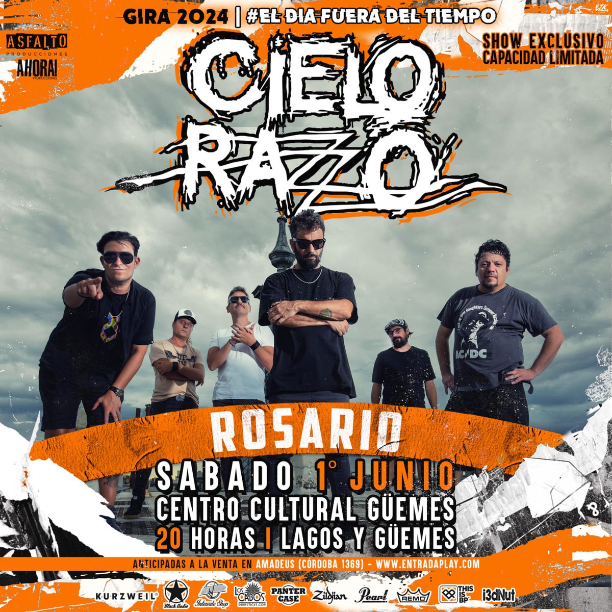 💣 Nos vemos el sábado que viene en casa! 🤘🏻🎶

🗓 Sábado 1 de junio, 20 hs.

📍𝗖𝗲𝗻𝘁𝗿𝗼 𝗖𝘂𝗹𝘁𝘂𝗿𝗮𝗹 𝗚ü𝗲𝗺𝗲𝘀 
 (Ov. Lagos y Güemes) 
CAPACIDAD LIMITADA 

🎫 𝗧𝗶𝗰𝗸𝗲𝘁𝘀 𝗮 𝗹𝗮 𝘃𝗲𝗻𝘁𝗮: AMADEUS (Córdoba 1369). Online a través de
entradaplay.com/CIELO-RAZZO---… 📲