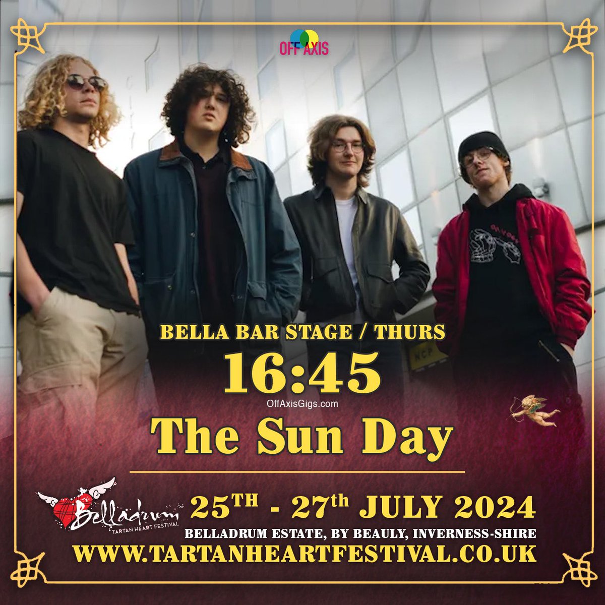 🚨BELLADRUM🚨

We are delighted to announce that we will be performing at <a href="/belladrum/">Liz forsyth</a> this year on the bella bar stage thanks to <a href="/offaxis/">offaxis</a> ‼️

Stage time : 4:45PM

If you’re at the festival come say hi we’d love to see some friendly faces 🫶

Much love - TSD 🔆