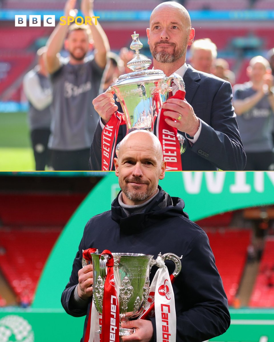 👔 Two seasons in charge. 🏟️ Three Wembley finals. 🏆 Two trophies in the cabinet. #BBCFootball #BBCFACup