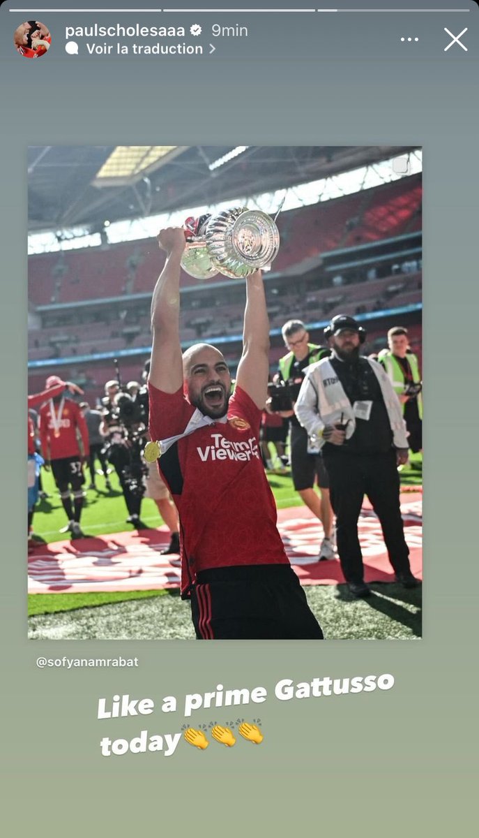 « Aussi fort que Gattuso prime aujourd’hui. » 🤩

Paul Scholes est admiratif de la performance de Sofyan Amrabat face à Manchester City en finale de FA Cup. 👏🏽🇲🇦