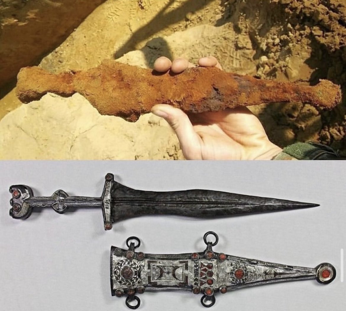 In 2019, a 2000-year-old silver dagger was discovered by a young archaeology intern named Nico Calman in Germany. The dagger was found in the grave of a soldier at the archaeological site of Haltern am See, near the borders of the Roman Empire, where a large military base once