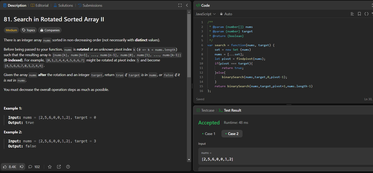 abhayog's tweet photo. Day 93/365 of #fulllstack #webdevlopment #coding #challenge
-> Search in Rotated Sorted Array
-> Search in Rotated Sorted Array II
-> added the edit and deletion feature in the book store app.
.
.
#buildinginpublic #leetcode #webdevloper https://t.co/TooStYxM4h