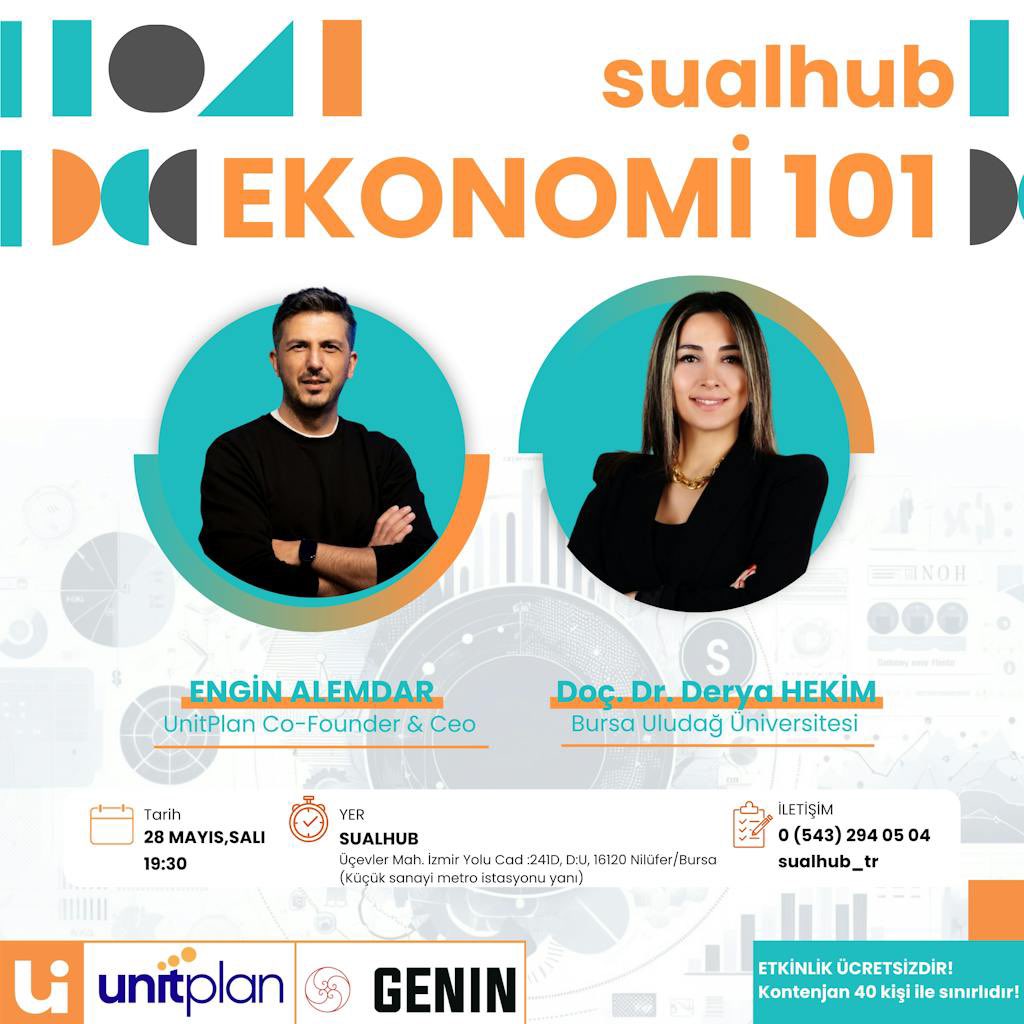 UnitPlan SualHub açılıyor… 🎉 

Isınma turlarına başlıyoruz… İlk konuğumuz sevgili dostum <a href="/drderyahekim/">deryahekim, assoc. prof.</a> olacak.

Hem sohbete katılmaya hem de mekanı görmeye tüm Bursalı dostlarımı bekliyoruz.

Kontenjanımız 40 kişi. Kayıt linki: unitplan.co/sualhub/etkinl…