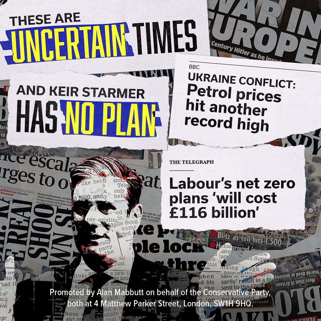 These are uncertain times. That's why I've got a clear plan to back British oil and gas - cutting your bills and delivering a more secure future for your family. Keir Starmer would take us back to square one - making the UK more reliant on hostile states like Russia.