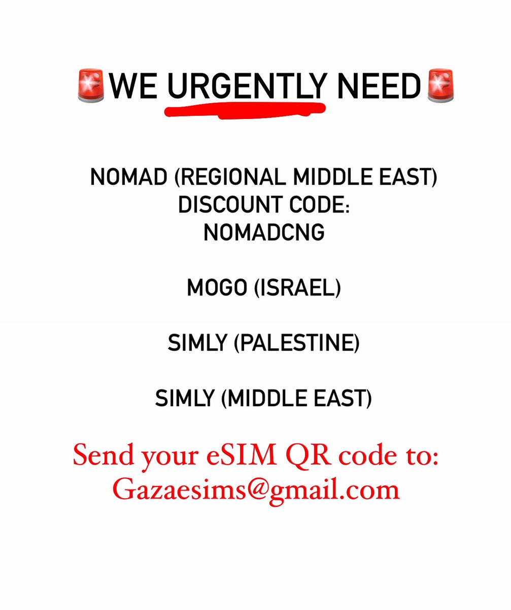 Donate eSIMS please!! For more info gazaesims.com #ConnectingGaza