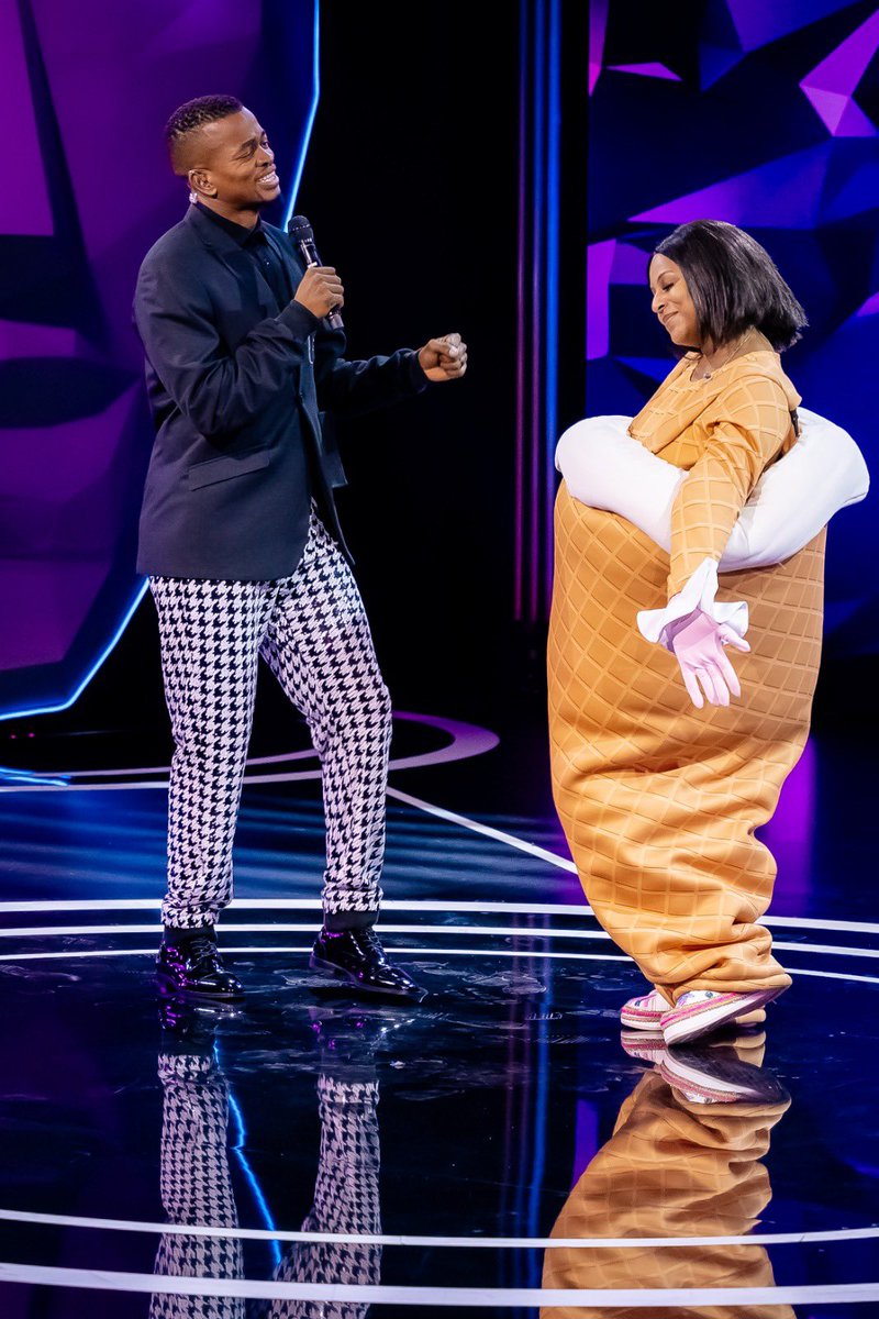 JessicaNkosi's tweet photo. Yes…. I am Ice cream 😂😂😂😂😂 it’s been so much fun seeing you guys debating for weeks 😂😂😂😂😂#MaskedSingerSA https://t.co/V9kq91zR9G