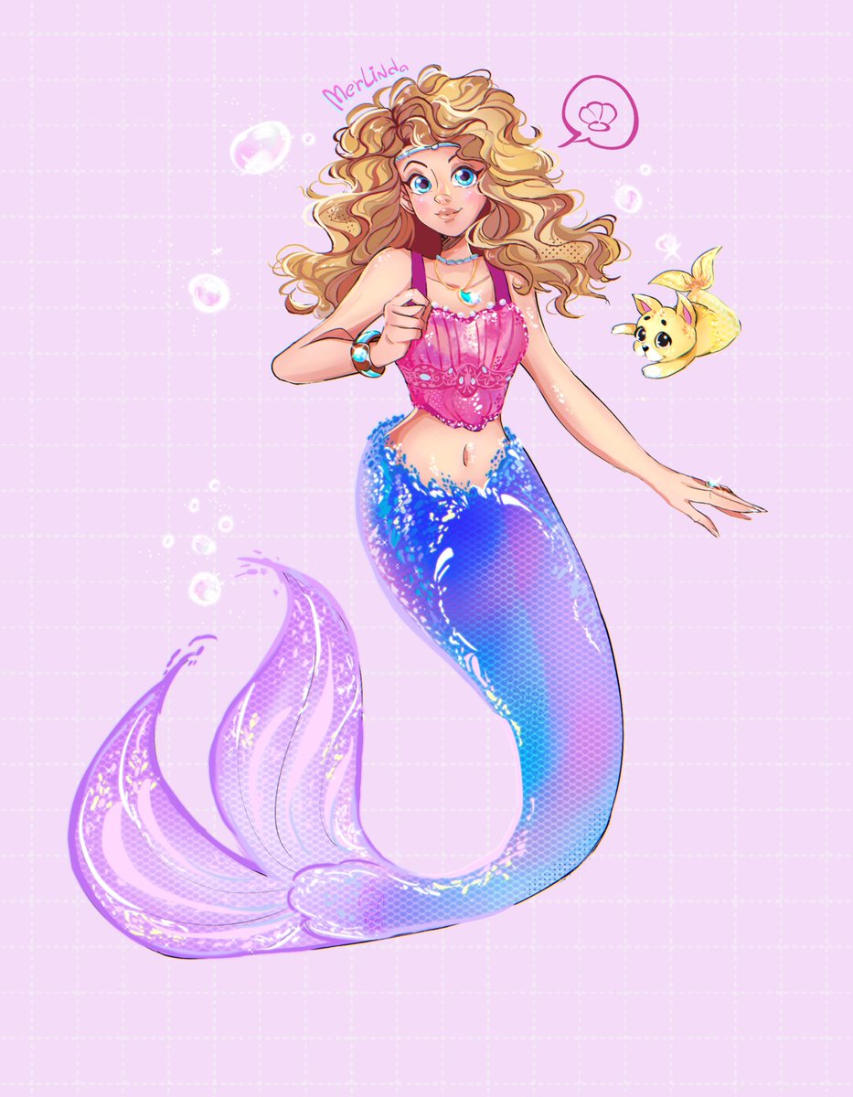 Taking advantage of the fact that we are at #mermay2024 Merlinda from the new series Mermaid Magic and her cute puppy #mermaidmagic