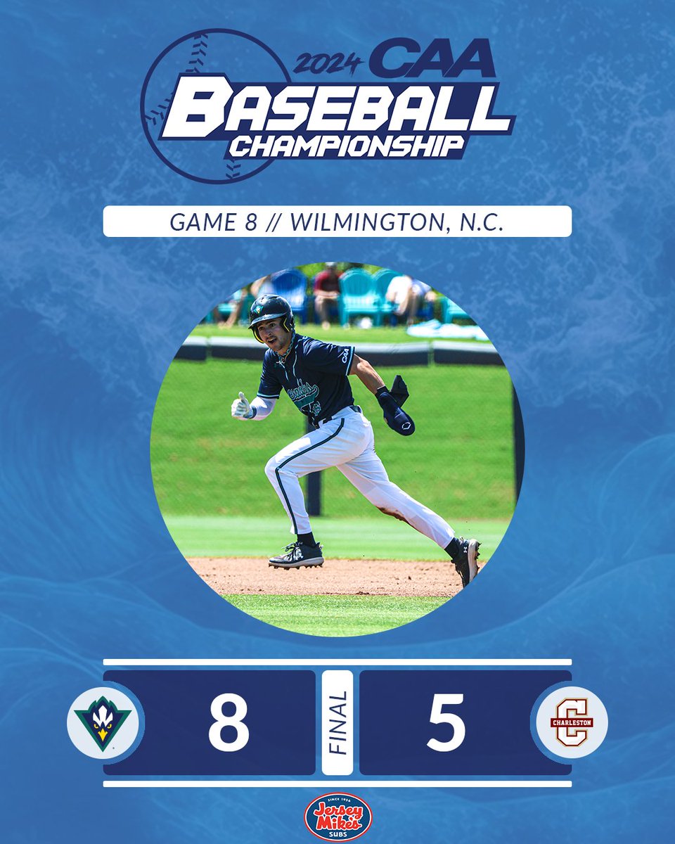 For 8th time in past 9 tournaments <a href="/UNCWBaseball/">UNCW Baseball</a> reaches the #CAABaseball Championship Game!