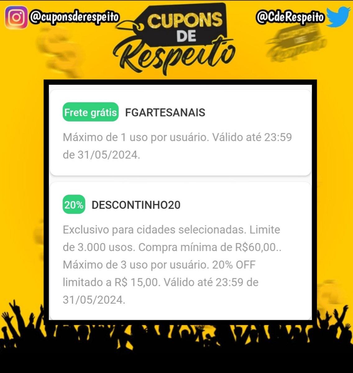 Cupons De Respeito tweet media