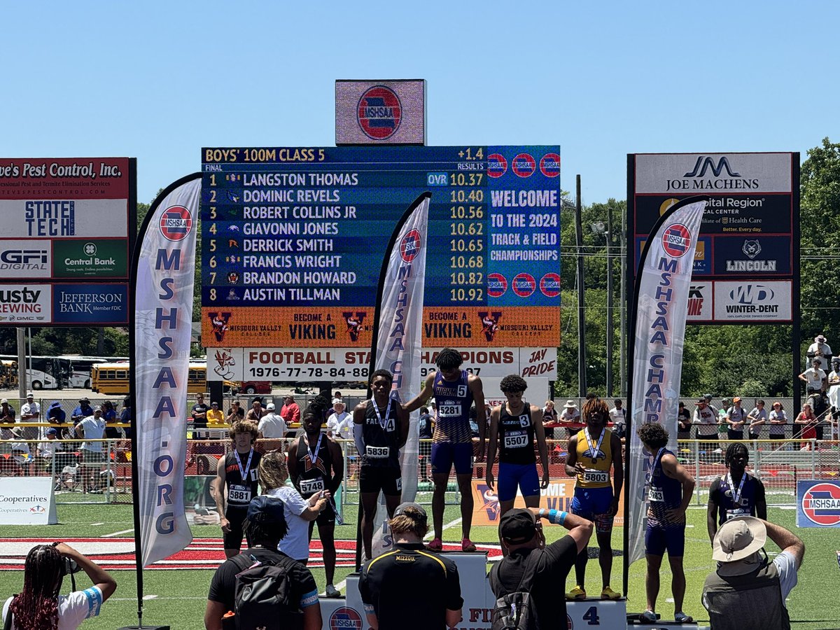 RJ Collins runs a 10.56 and takes 3rd in the 100m dash @SHSFalcons @N2SportsStaley