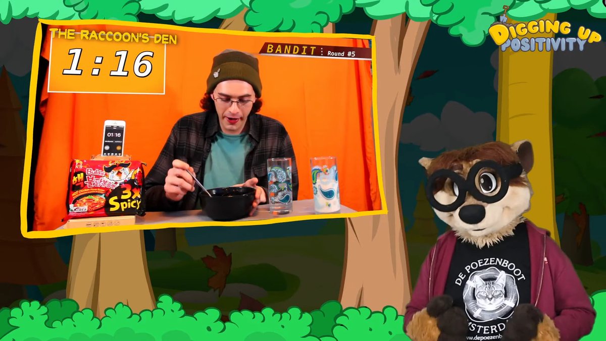 TheRaccoonsDen's tweet photo. Thank you @ThaboMeerkat for featuring our latest run of the #SpicyRamenChallenge with @Bandit_Raccoon as the fifth and final contestant @ 2:12! π
Be sure to check it out now on their ongoing series of #DiggingUpPositivity ! π¬π
https://t.co/hdiDMYoiN2
#FurryFandom https://t.co/Fq4K1xjcuq