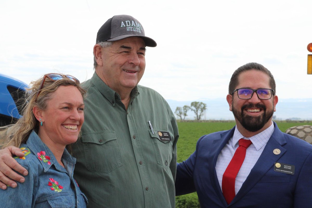 MartinezforSoCo's tweet photo. Yesterday @GovofCO signed 2 of my bills into law in Alamosa! HB24-1314 and HB24-1249. 

Also Sen. Simpson had SB-037 Study Green Infrastructure for Water Management signed as well. Thank you for hosting us on your farm!

#makinglaws #teamsoco #slv https://t.co/MOLNOZ0dCU