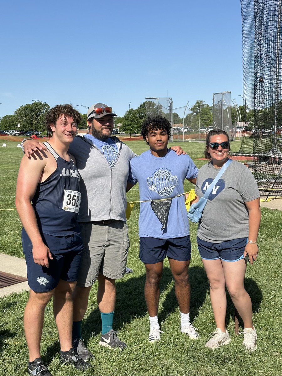 Shout out to Coach Finley and Coach Finley. 4 athletes in the shot and discus this weekend-  2 state champions and 4 medals!!