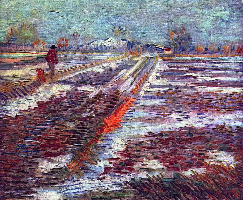 #arts #artlovers #ArteYArt #painting #donneinarte #music Vincent van Gogh - Landscape with Snow