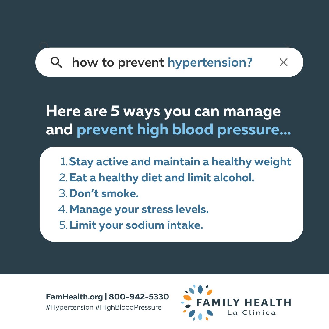 #Hypertension is a major risk factor for #heartdisease and other health problems - and it is preventable! Schedule your #primarycare appointment with our #primarycareproviders to learn more about how to manage and prevent #highbloodpressure. Call us at 800-942-5330!