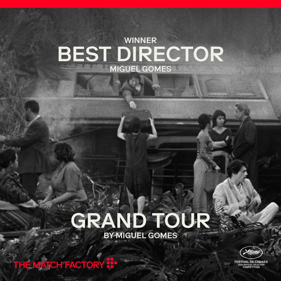 🏆 Miguel Gomes has won BEST DIRECTOR for GRAND TOUR at @Festival_Cannes! Congratulations! 📽️ #TheMatchFactory #Cannes2024 #GrandTour #MiguelGomes