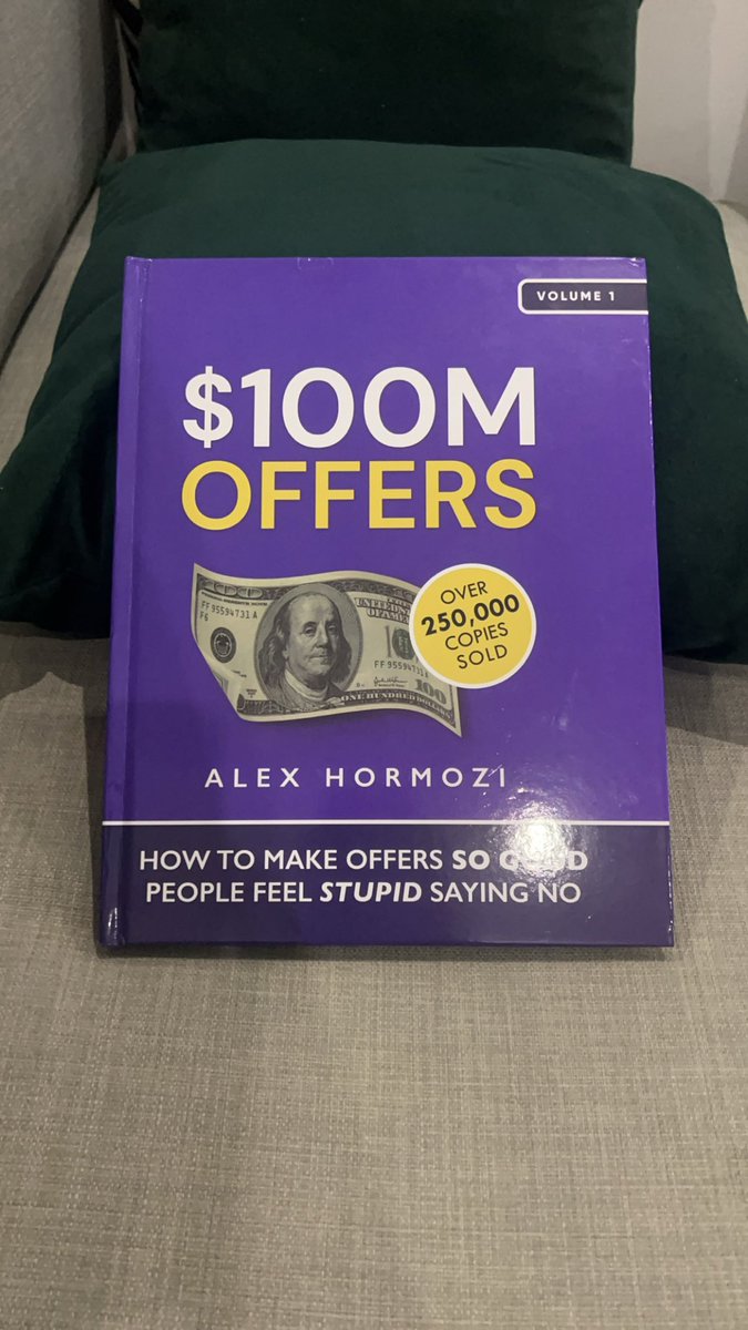 I just finished reading $100M Offers by <a href="/AlexHormozi/">Alex Hormozi</a> and it’s such a timely read for me as I’m working on #Project50.

Now I’m pumped to make my first $100k!

Thanks Alex for this gem of a book and thank you <a href="/LeilaHormozi/">Leila Hormozi</a> for the support you give Alex even when it wasn’t rosy.
