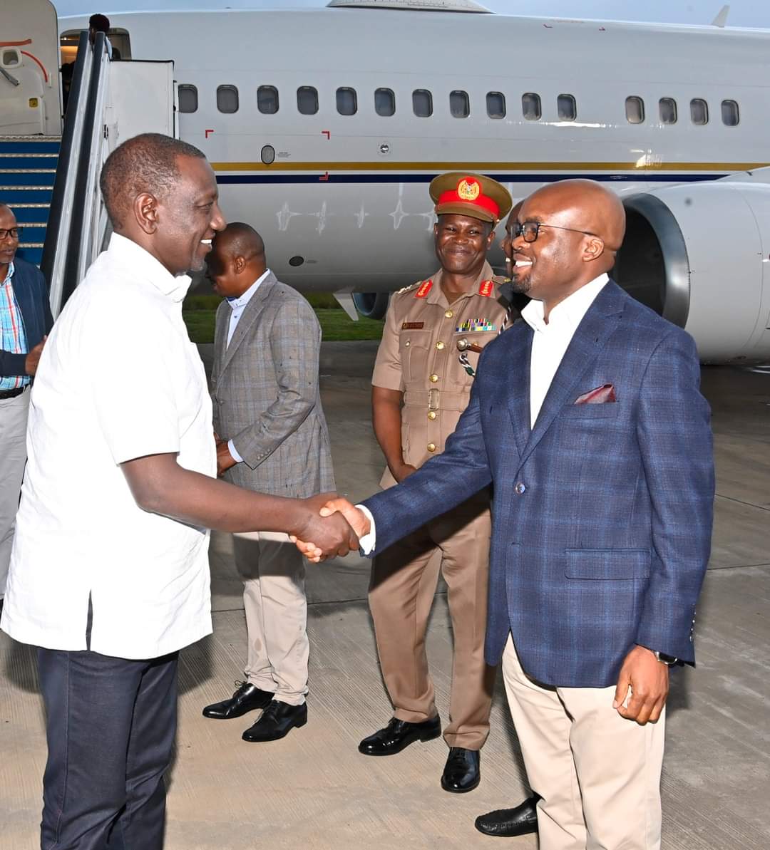 Deputy President Rigathi Gachagua misses out on receiving his boss President Ruto as he jetted back to the country after a one week state visit in the US. The head of State was received by CS and PS interior.