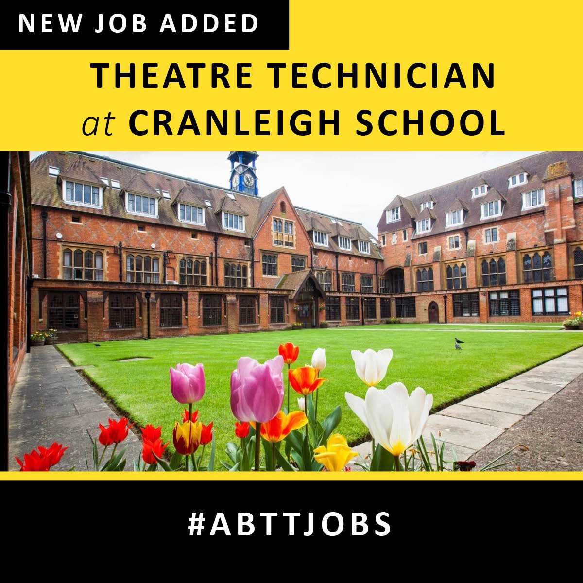 Cranleigh School are seeking to recruit an experienced Theatre Technician (Full time, Term time), with a bias towards Sound Engineering to assist the Theatre Manager with providing technical support for drama, music and wider school events. abtt.org.uk/jobs/theatre-t… #ABTTjobs