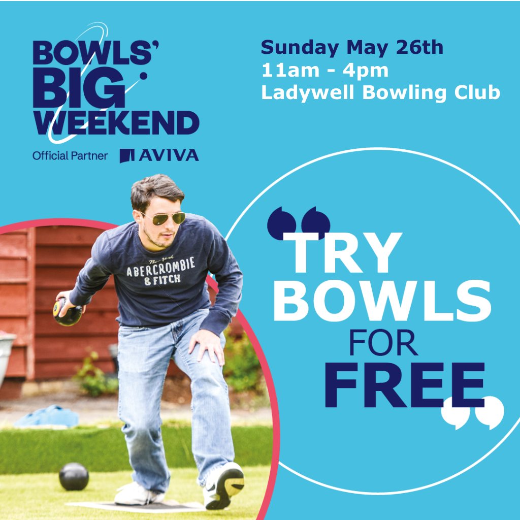 ICYMI - Come to our Open Day this Sunday and have a go at #bowls for free. Just get your trainers on and come down to the green in #Ladywell Fields, near the Bourneville Road entrance in #Catford, and pick up some tips from our experienced members. #BowlsBigWeekend