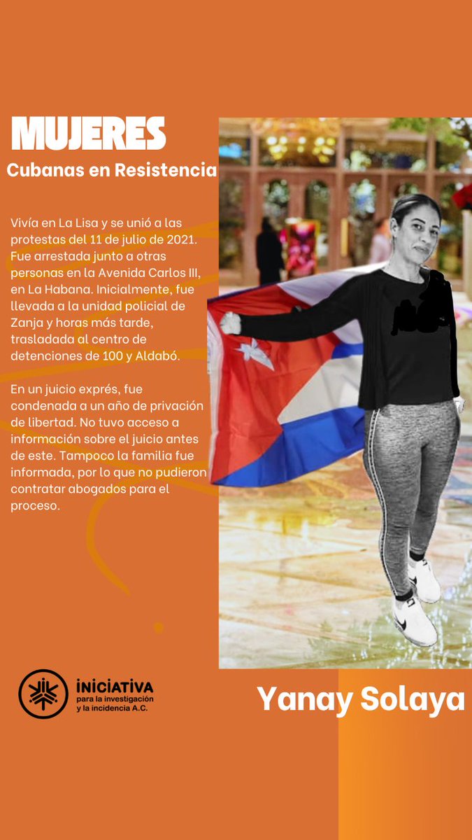 Cada #DíaNaranja compartimos, desde #IniciativaAC perfiles de mujeres que han enfrentado la violencia del Estado Cubano.