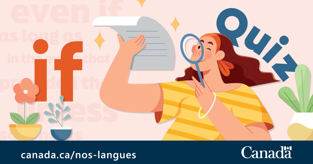 En #anglais, certains mots peuvent vous donner un indice indiquant qu’une phrase est au #conditionnel. Faites notre #SaturdayQuiz et dites-nous si vous en avez résolu tous les mystères! ow.ly/IJA150RSlQS (en anglais)