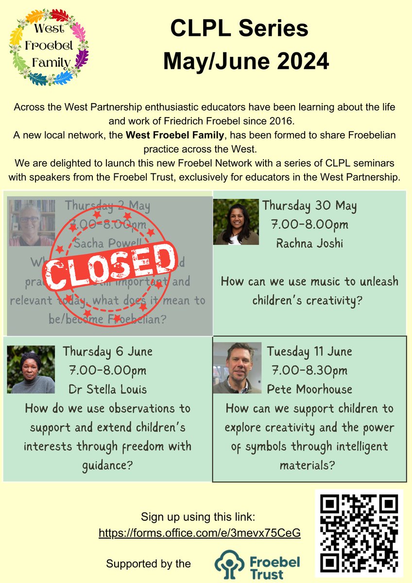 What a joy to meet Rachna in person today at the Froebelian Futures conference. Don’t miss her session exploring music this coming Thursday from ⁦<a href="/WestFroebel/">West Froebel Family</a>⁩ funded by ⁦<a href="/FroebelTrust/">Froebel Trust</a>⁩