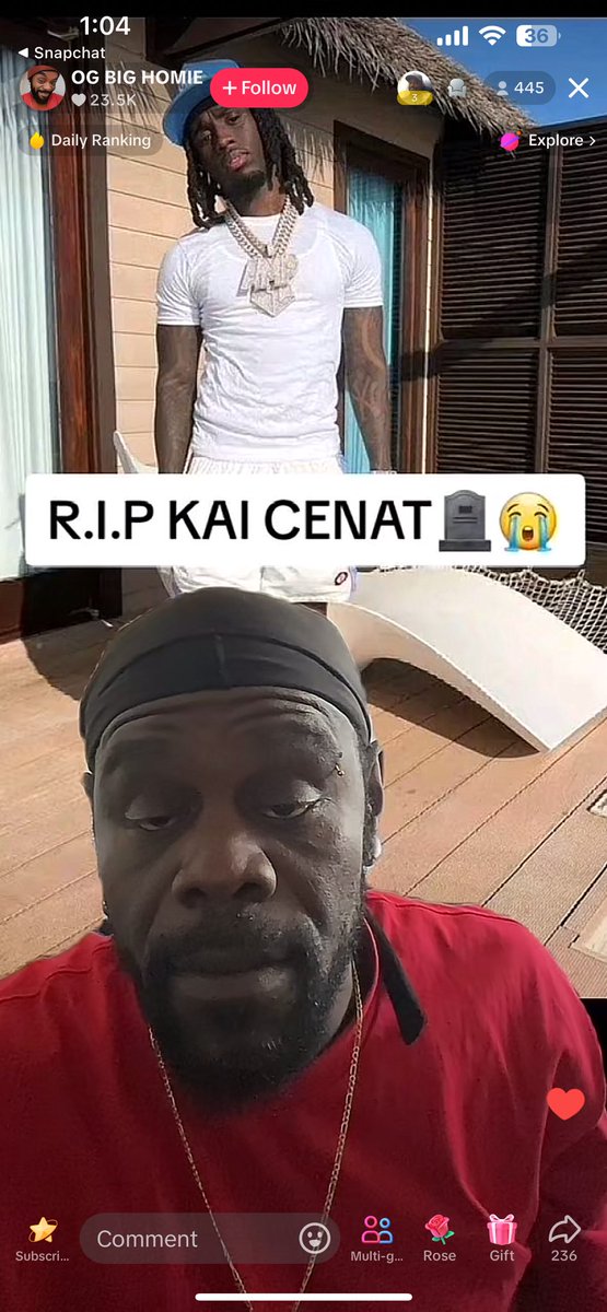 Tattednotrobb's tweet photo. This mf is on live saying Kai Cenat is dead wtf https://t.co/3mIz1vJslu