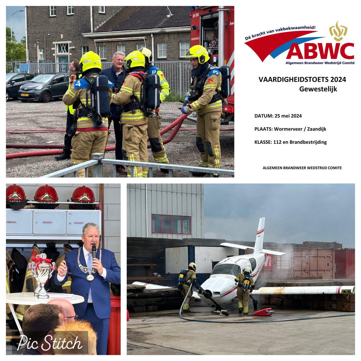 Vandaag hebben de posten Wormerveer en Zaandijk de ABWC vaardigheidstoets klasse 112 en brandbestrijding georganiseerd. Zojuist zijn de prijzen uitgereikt door de locoburgemeester. Dank aan iedereen die deze dag heeft mogelijk gemaakt, mijn complimenten. 👌<a href="/VrZW/">Veiligheidsregio Zaanstreek-Waterland</a> <a href="/GemZaanstad/">Gemeente Zaanstad</a>