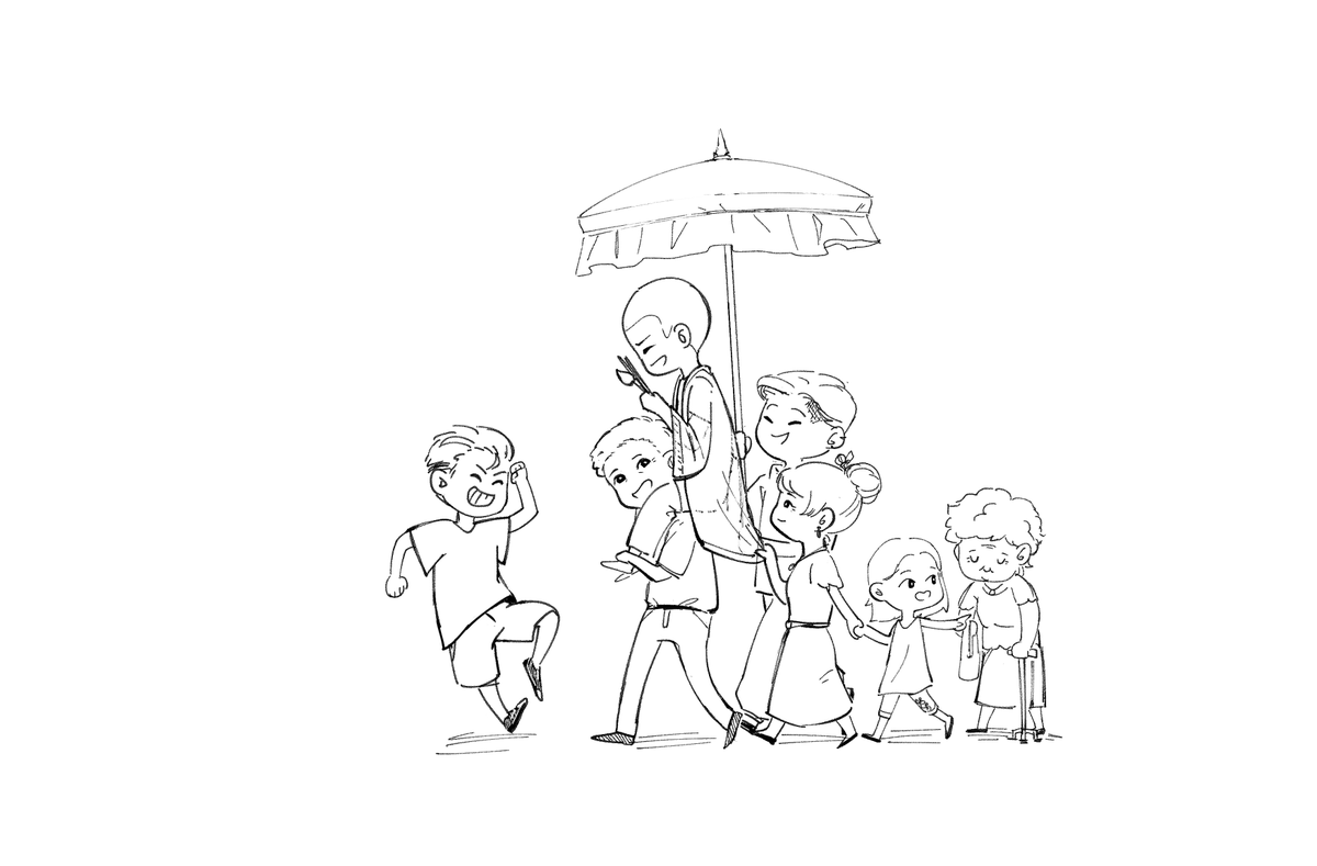 Jedi_CKU's tweet photo. (เนื่องในโอกาสจไดบวช เผื่อมีใครสนใจมาร่วมกันเซิ้งแห่นาคค่ะ แหะๆ วาดเด็กๆ มาจอยขบวนกันได้นะคะ!) https://t.co/KFvGhbs3op