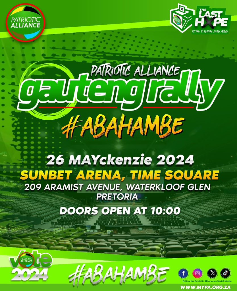 #29MAYckenzie vote <a href="/Kenny_T_Kunene/">Kenny Kunene</a> for Gauteng Premier. #OnsBaizaNie #ABAHAMBE