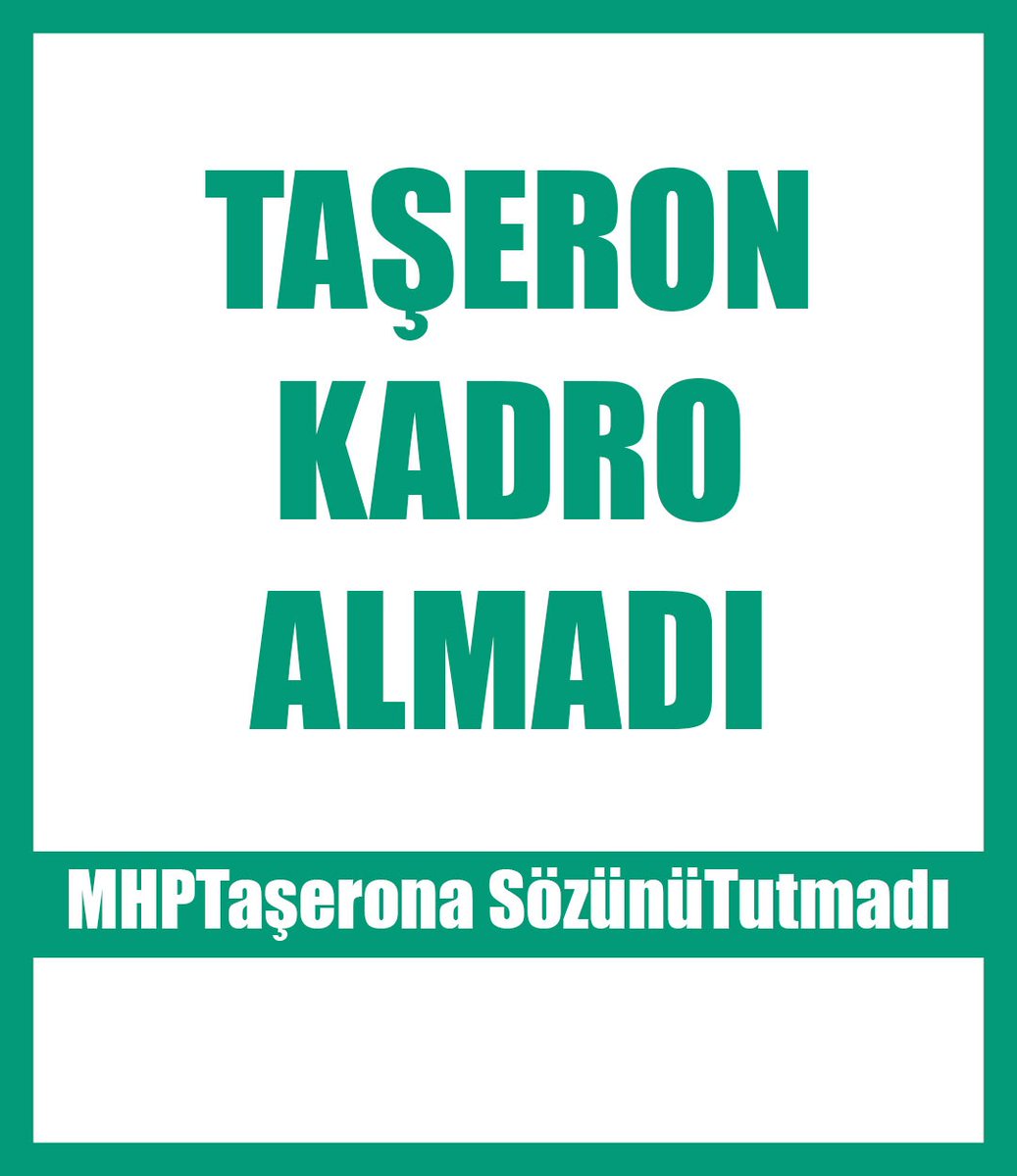 MHPTaşerona SözünüTutmadı