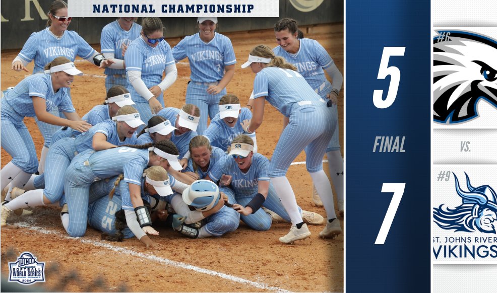 St. Johns River State is your 2024 #NJCAASoftball DII World Series National Champions! 🏆

The Vikings defeat Kirkwood in a battle to the finish in order to claim the national title. 🥎

💻njcaa.org/championships/…