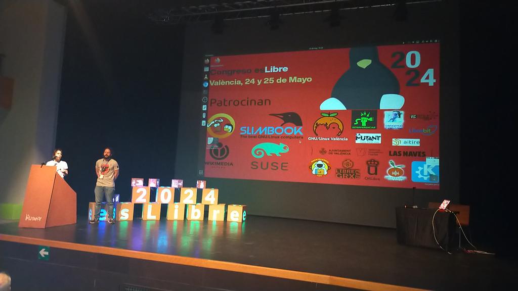 KDE_España (@kde_espana) on Twitter photo Ceremonia de clausura en <a href="/esLibre_/">@eslibre@floss.social</a>
#akademyes
<a href="/GnuLinuxVlc/">Associació GNU/Linux València</a>
<a href="/ULL/">Universidad de La Laguna</a>
<a href="/openSUSE/">openSUSE Linux</a>
<a href="/lasnavesinn/">Las Naves INN</a>
<a href="/kdecommunity/">@kde@floss.social</a> Ceremonia de clausura en <a href="/esLibre_/">@eslibre@floss.social</a>
#akademyes
<a href="/GnuLinuxVlc/">Associació GNU/Linux València</a>
<a href="/ULL/">Universidad de La Laguna</a>
<a href="/openSUSE/">openSUSE Linux</a>
<a href="/lasnavesinn/">Las Naves INN</a>
<a href="/kdecommunity/">@kde@floss.social</a>