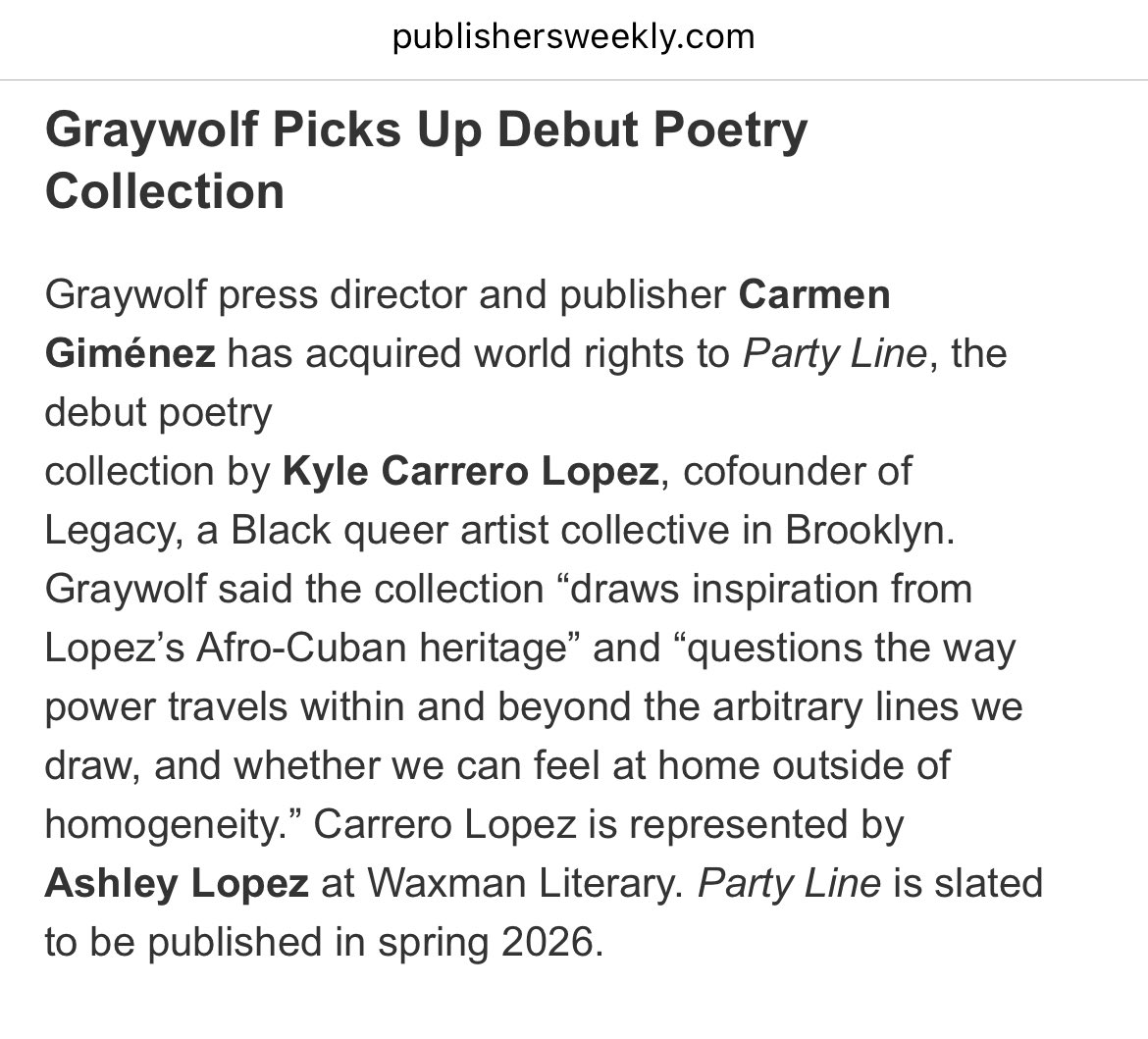 hot goss on a distant date: PARTY LINE coming 2026 from @GraywolfPress