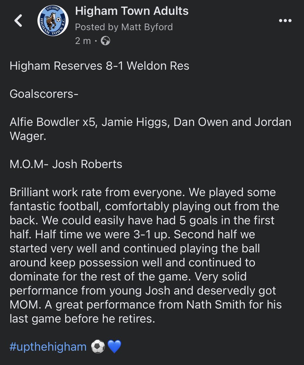Higham Town F.C. tweet media
