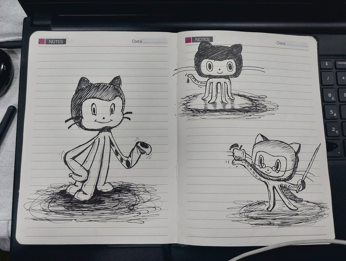 dishantptl04's tweet photo. Taking breaks at @HackTheLeague by drawing #MonaCat 🐱 🎨 
A fun way to refresh my mind. 

@GitHubEducation @github
@Pri_Rai25
@abdulvasay_dev

#GitHub #Hackathon #HTL #drawwithHTL
#octacatdrawingchallange https://t.co/7QKMUAenkV