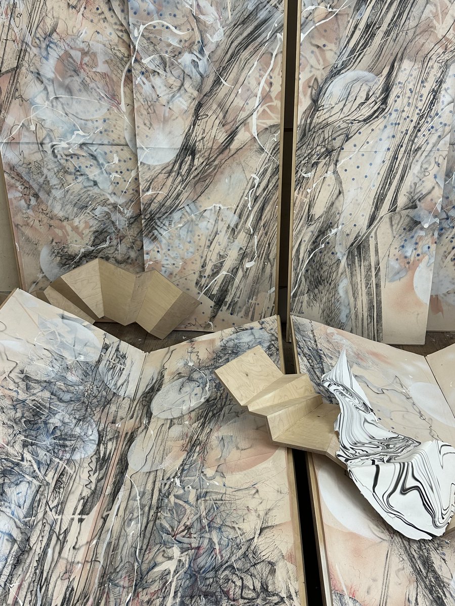 Looking forward to showing my first completed installation combining drawing three dimensional forms and projection.